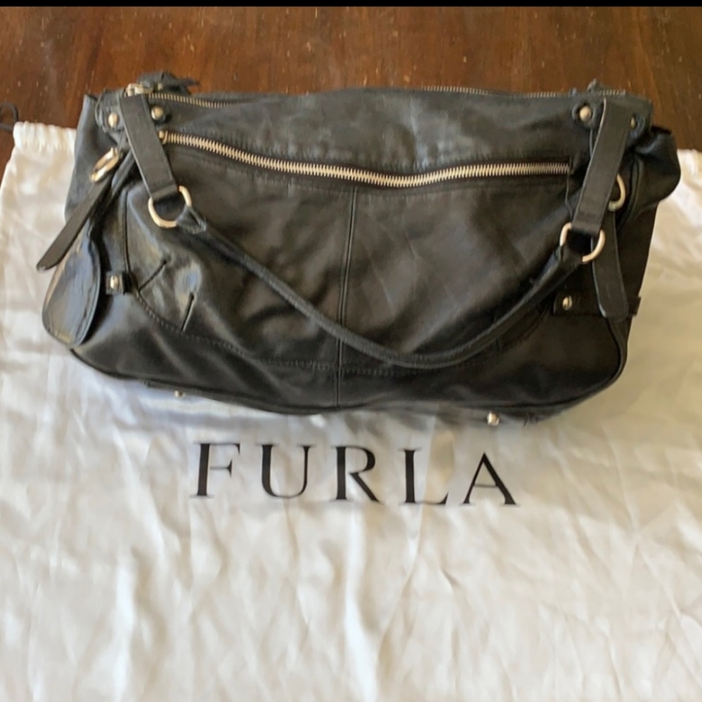 CLOSET CLEANOUT- Furla Black Leather shoul…